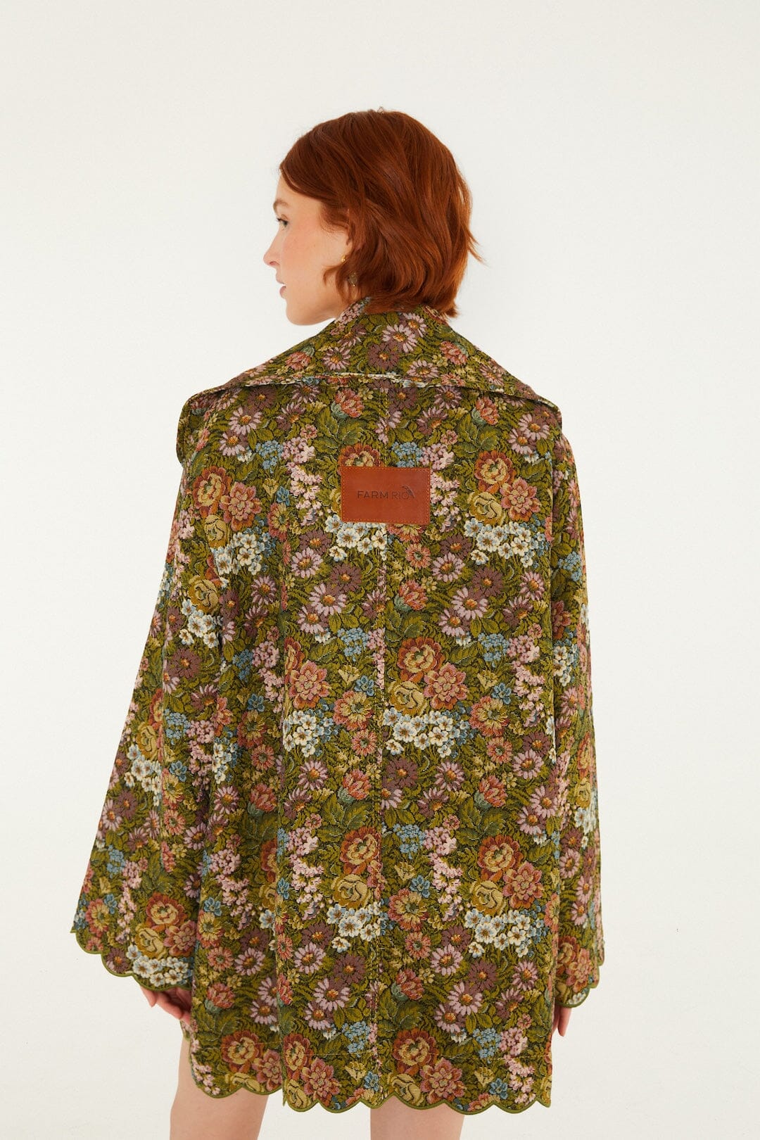 Flower Jacquard Trenchcoat