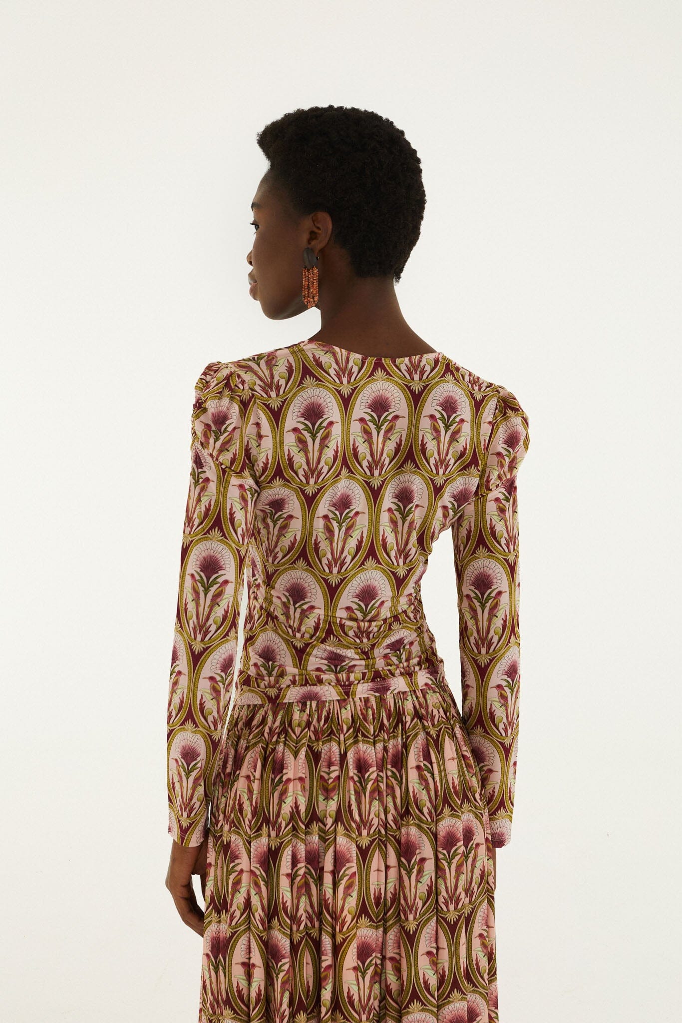 Garden Medal Multicolor Jersey Long Sleeve Blouse
