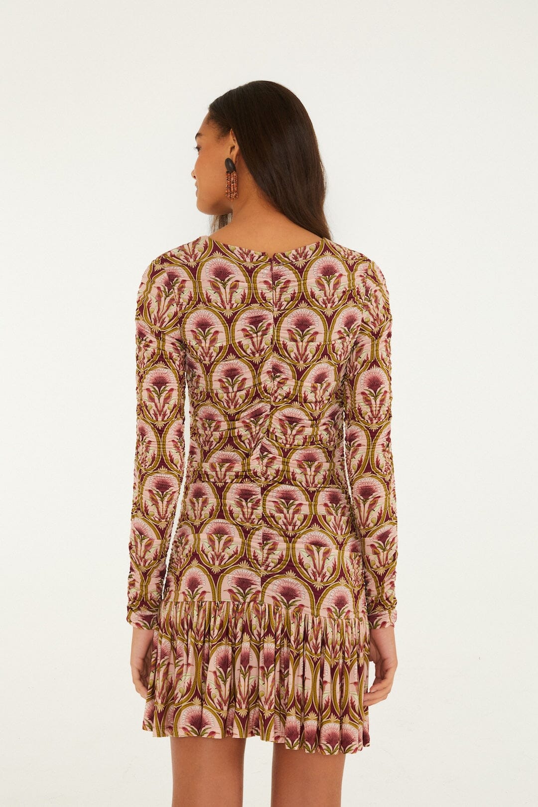 Garden Medal Multicolor Long Sleeve Mini Dress