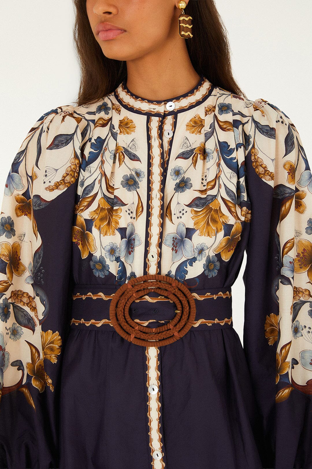 Golden Nature Navy Blue Mini Dress