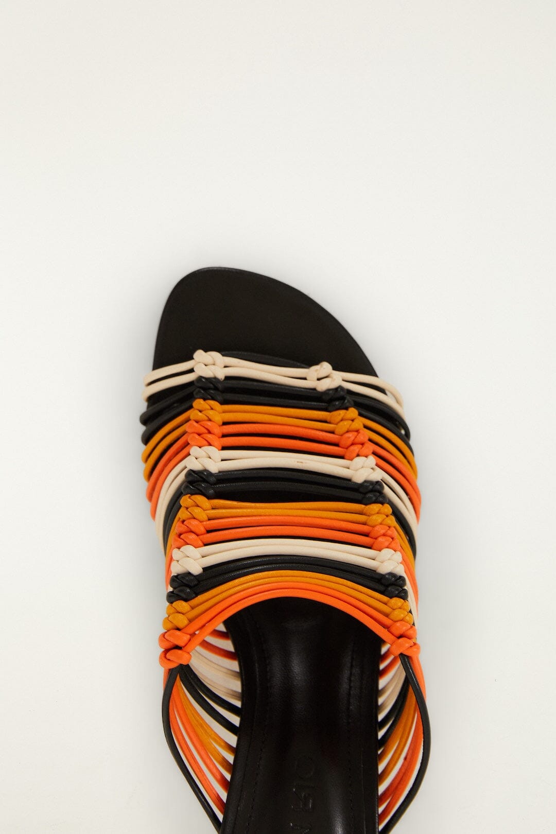 FARM Rio model wearing the Macrame Kitten Heel