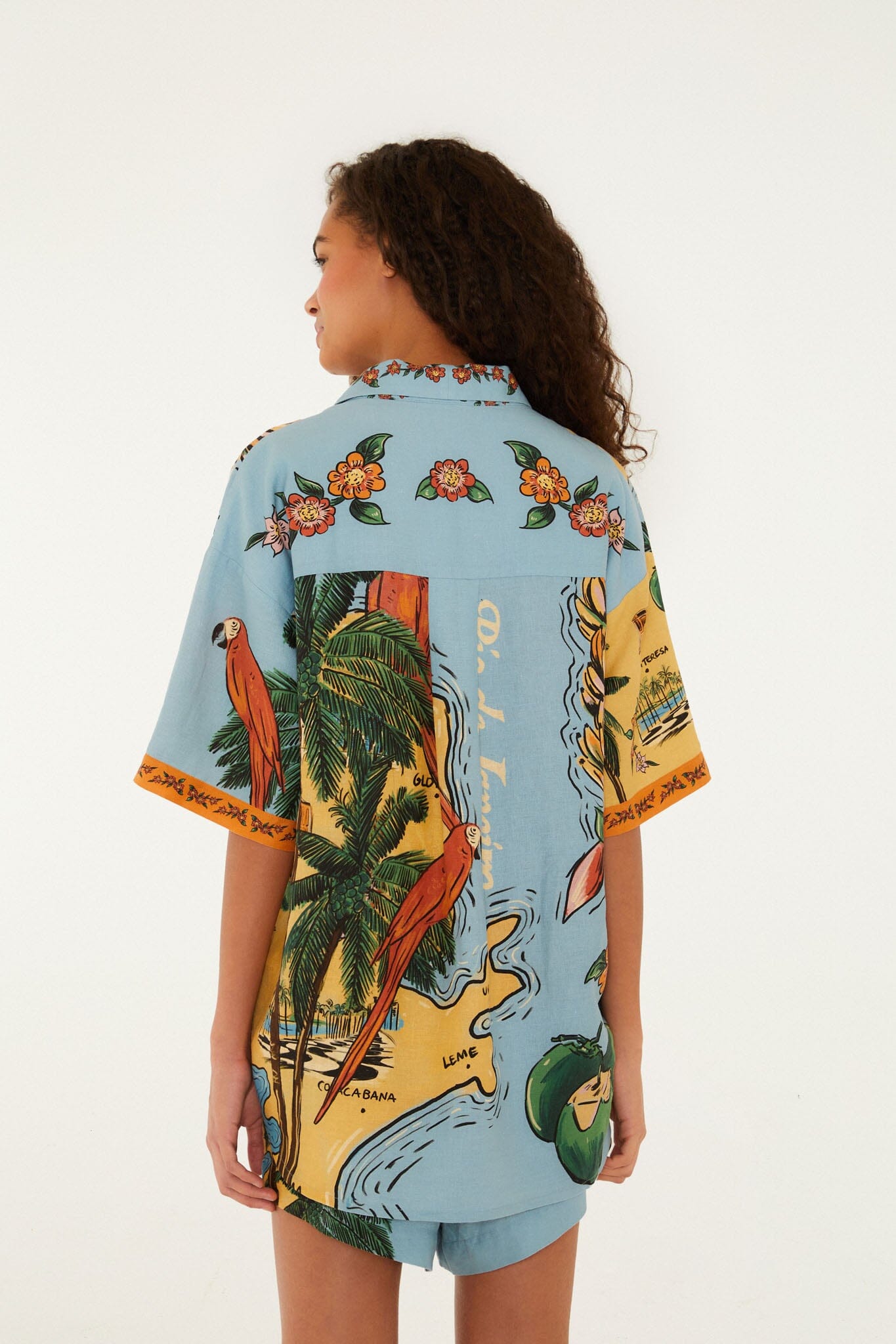 Multicolor Beaches Path Buttoned Shirt