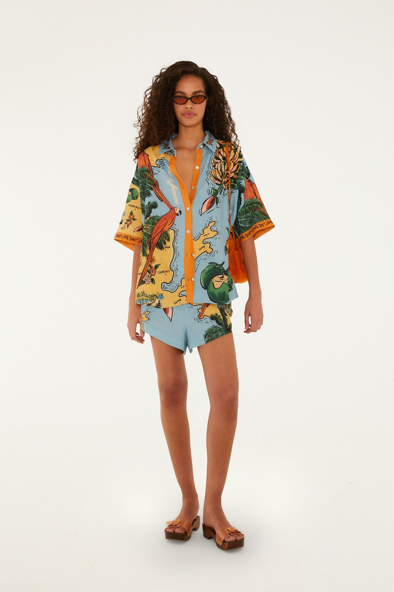 Multicolor Beaches Path Buttoned Shirt