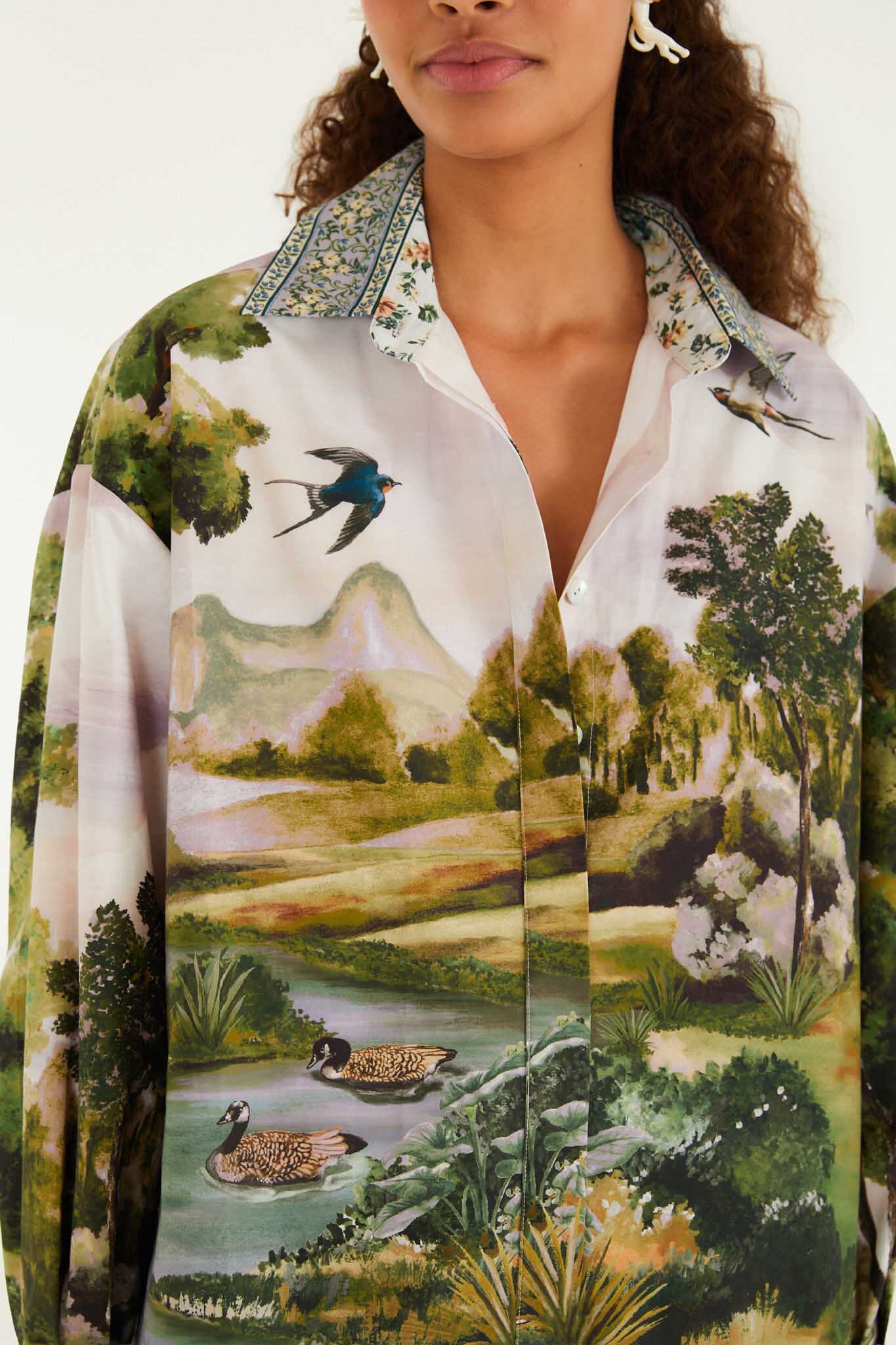 Countryside Landscape Multicolor Shirt
