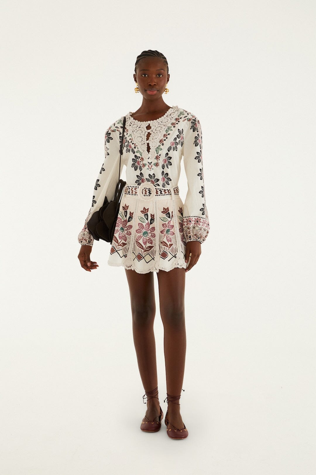Ainika Rustic Flowers Winter White Skirt
