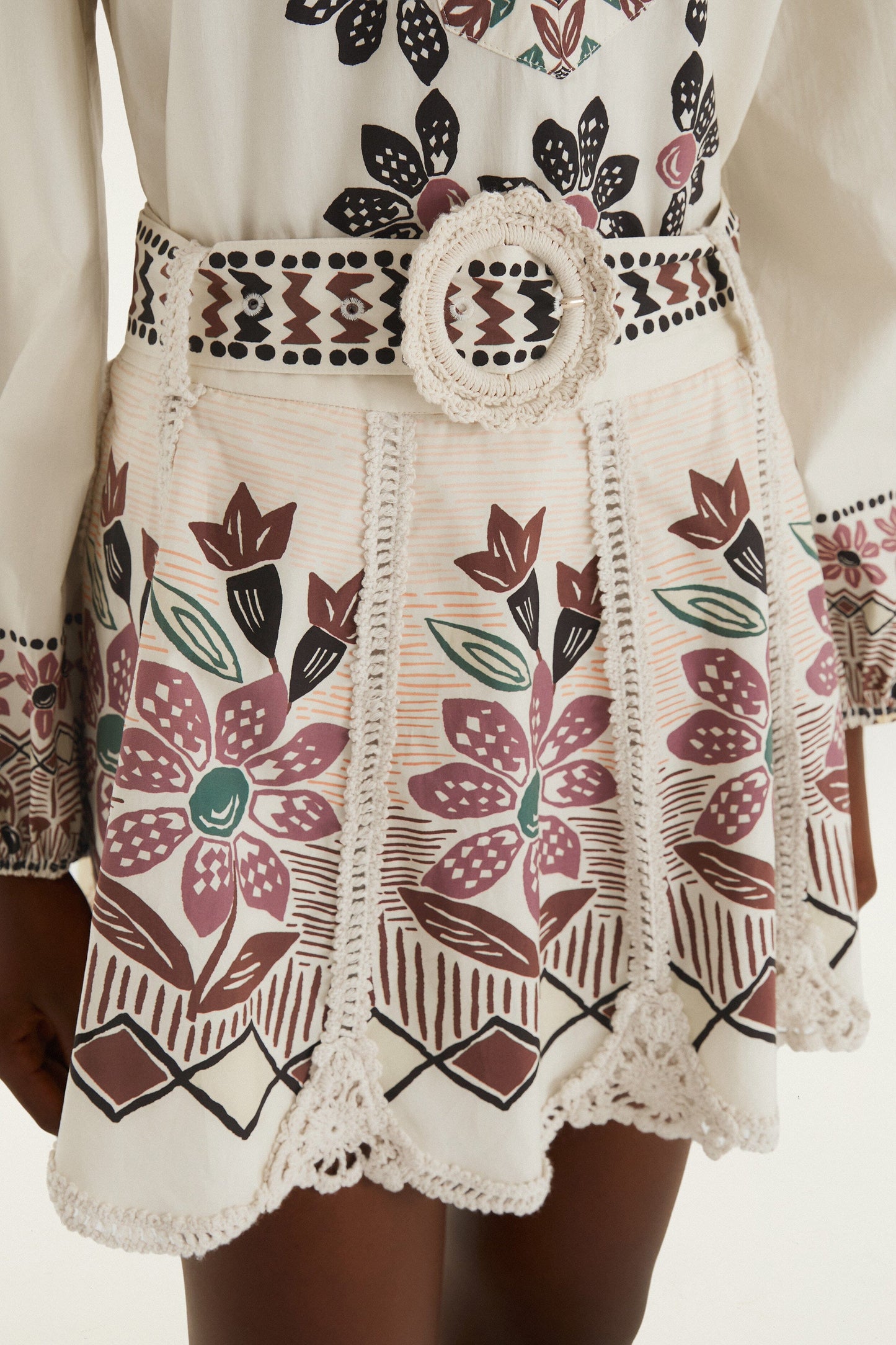 Ainika Rustic Flowers Winter White Skirt