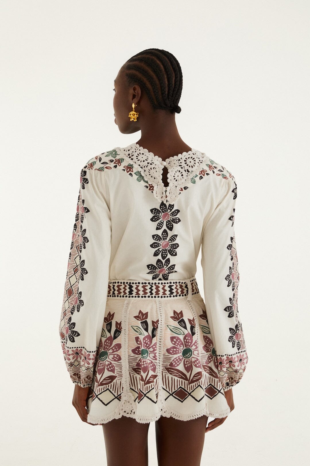 Ainika Rustic Flowers Winter White Skirt