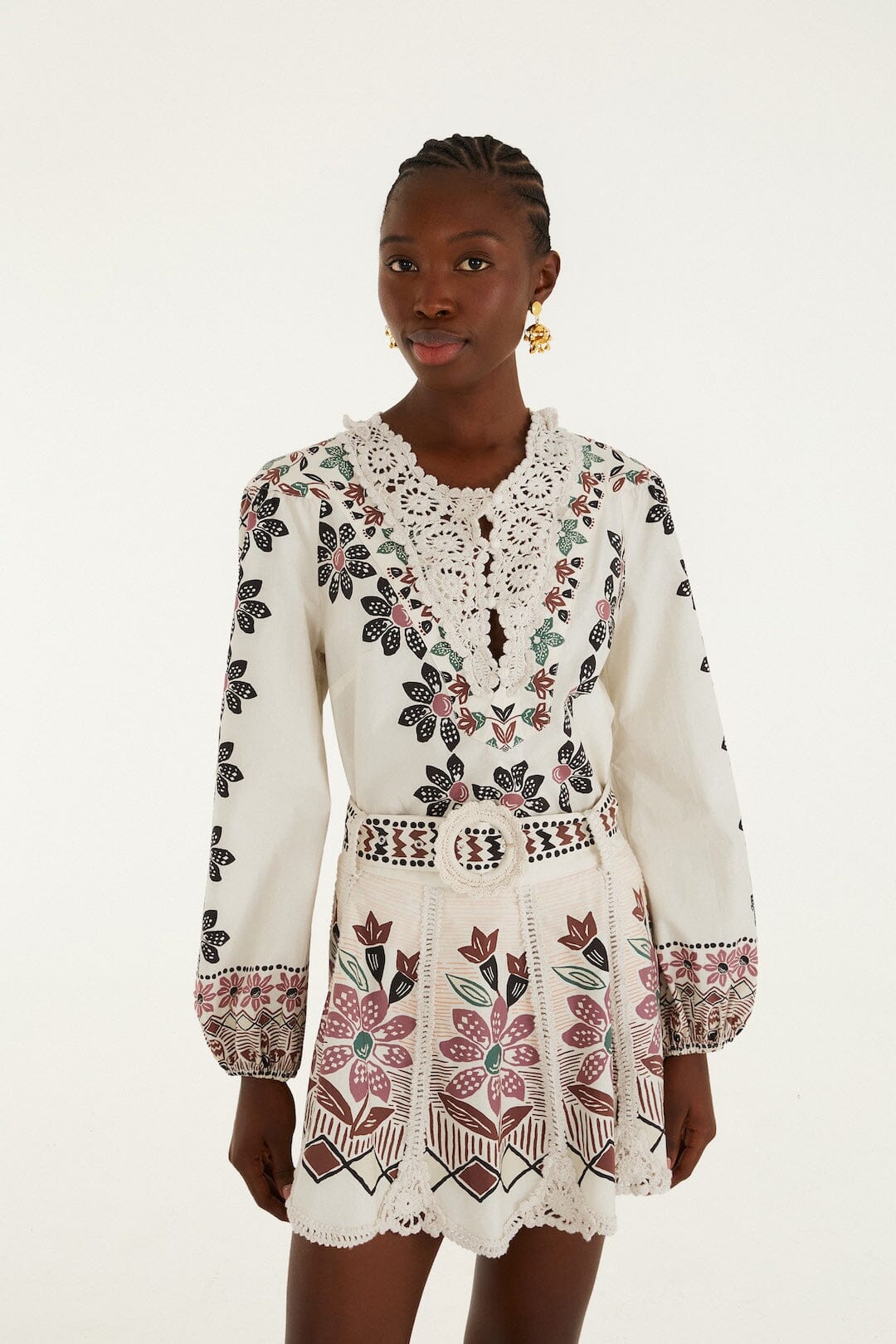 Ainika Rustic Flowers Winter White Skirt