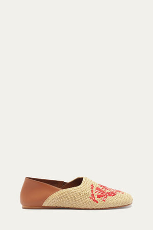 FARM Rio model wearing the Raffia  Flat Loafer