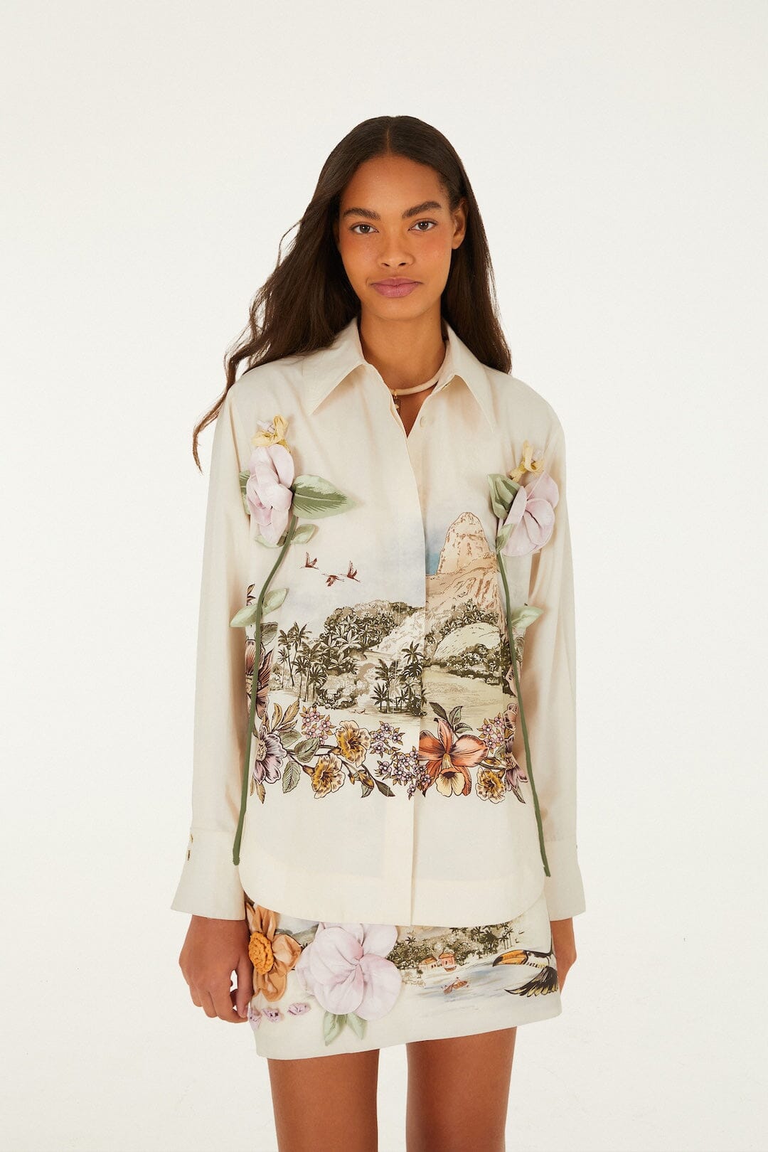 Toile De Rio Off-White Long Sleeve Shirt
