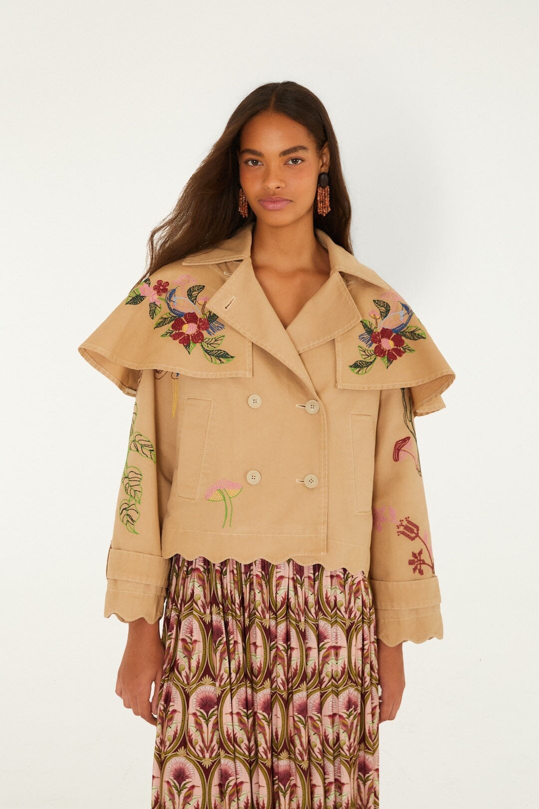 Twill Mini Trench Coat