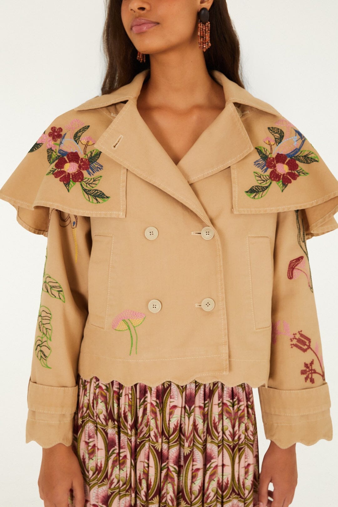 Twill Mini Trench Coat