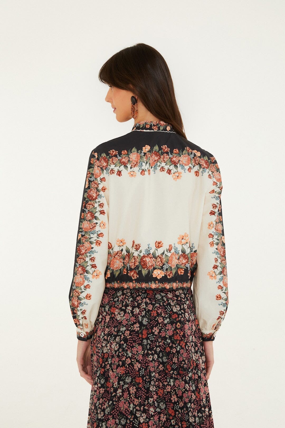 Winter Floral Cream Long Sleeve Shirt