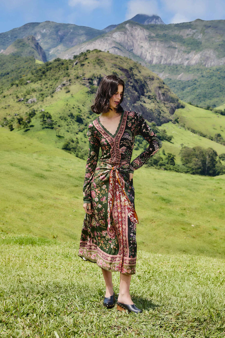 مختلط Winter Garden Lenzing ™ Ecovero ™ Viscose Midi Skirt