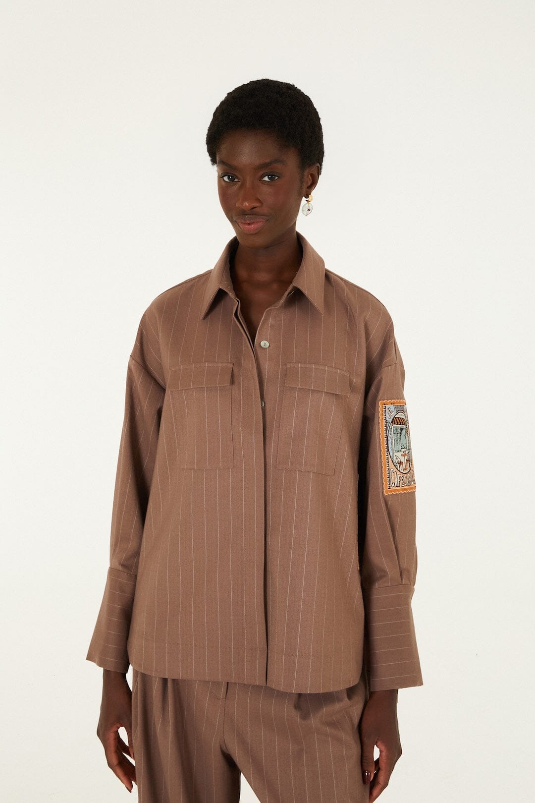 Yarn Dyed Caramel Long Sleeve Shirt