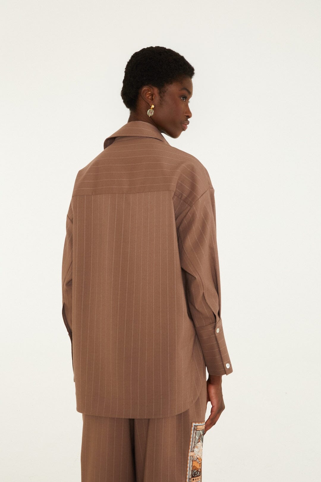 Yarn Dyed Caramel Long Sleeve Shirt